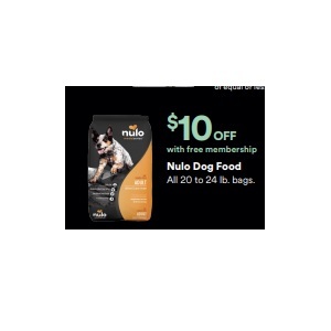 $10 off Nulo Dog Food