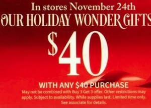 Holiday Wonder Giftset for $40 with any $40 purchase