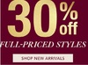 30% off Full Priced Styles