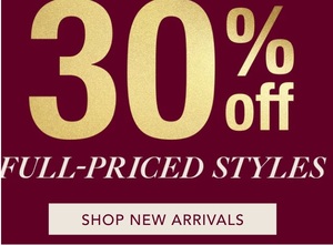 30% off Full Priced Styles