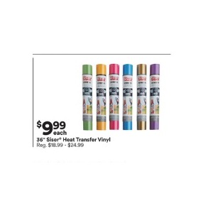 36-inch Siser Heat Transfer Vinyl for $9.99 Each
