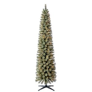 7ft. Pre-Lit Artificial Cashmere Pencil Christmas Tree, Clear Lights by Ashland