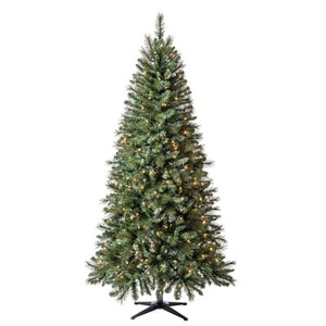 7ft. Pre-Lit Willow Pine Artificial Christmas Tree, Clear Lights by Ashland