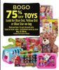 Bogo 75% Off Toys