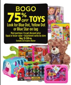Bogo 75% Off Toys