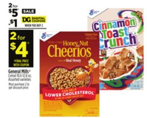 General Mills Cereal 2 for $4