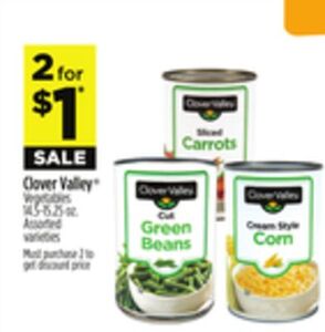 Clover Valley Vegetables 2 for $1