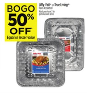 BOGO 50% Jiffy-Foil or True Living Pans