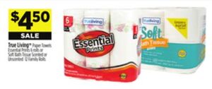 True Living Paper Towels Or Bath Tissue