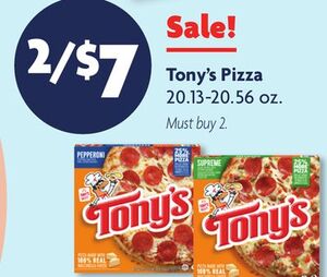 Tony's Pizza 2 for $7