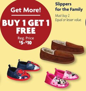 Buy 1 Get 1 Free Slippers for the Family