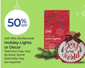 50% off Holiday Lights or Décor