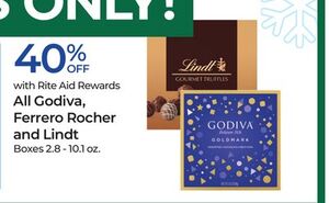 40% Off All Godiva, Ferrero Rocher and Lindt