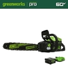 Greenworks 60V 16 in. Cordless Lithium Brushless Chainsaw 2.5 Ah Battery & Charger