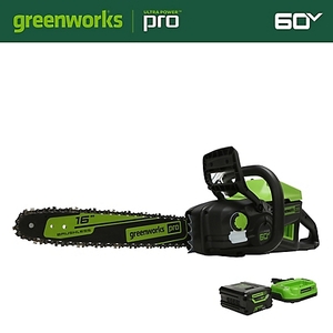 Greenworks 60V 16 in. Cordless Lithium Brushless Chainsaw 2.5 Ah Battery & Charger