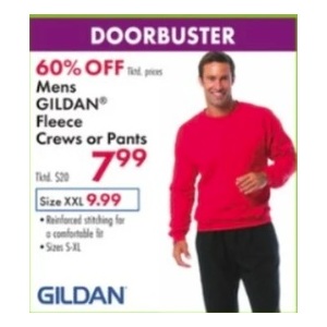 60% Off Mens Gildan Fleece Crews or Pants