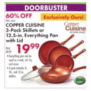 Copper Cuisine 3-pack Skillets or 12.5-in Everything Pan w/Lid