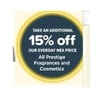 15% off All prestige Fragrances and Cosmetics
