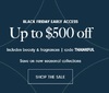 Up to $500 off Includes beauty & fragrances w/Coupon THANKFUL