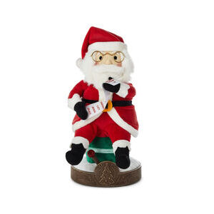 Santa Claus Musical Christmas Tree-Lighting Plush Figurine, 12"