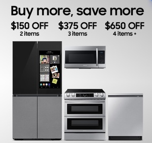 Save more $150 off 2 Items - $375 off 3 Items - $650 Off 4 Items