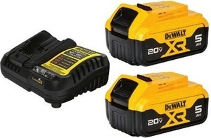 DEWALT 20 2-Pack 5 Amp-Hour; 5 Amp-Hour Lithium-ion Battery and Charger