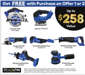 Buy and Get FREE Tools with purchase on Offer 1 or 2 Tools