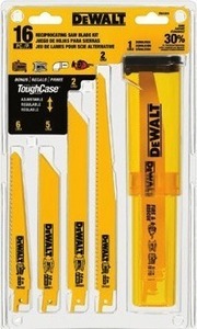 DEWALT 16-Piece Bi-Metal Reciprocating Saw Blade
