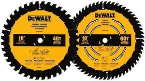 DEWALT 2-Pack 10-in 40/60 Tooth Circular Saw Blade Set
