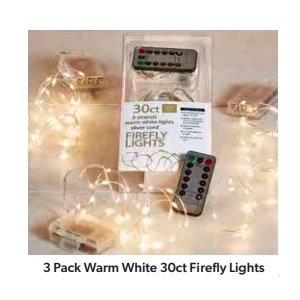 70% off 3 Pack Warm White 30ct Firefly Light