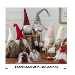 70% off Entire Stock of Plush Gnomes