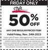 50%off ANY ONE REGULAR PRICED ITEM