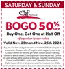 Bogo 50% off of equal or lesser value