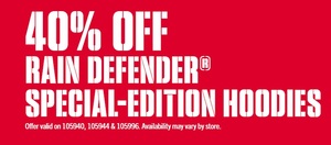 40% Off Rain Defender Hoodies