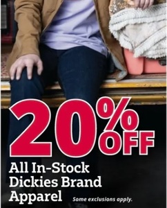 20% off Dickies Apparel