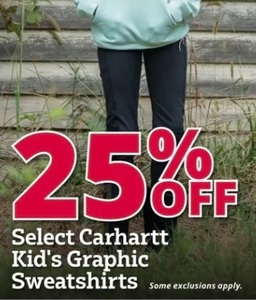 25% Off Select Carhartt Kid's Graphic ‘Sweatshirts