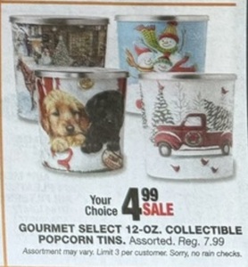 Gourmet Select 12-0z. Collectible Popcorn Tins