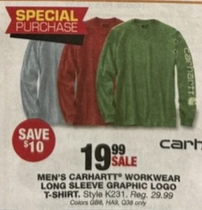 Men's Carhartt* Workwear Long Sleeve Graphic Logo T-shirt