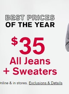 All Jeans + Sweaters from $35