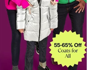 55-65% Off Coats for All