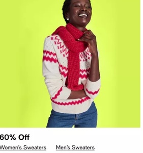 60% Off Womens or Mens Sweaters