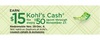 Earn $15 Kohls Cash for every $50 Spend