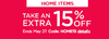 Extra 15% Off Home Items