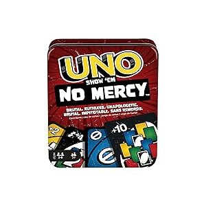 Mattel Games UNO Show ‘em No Mercy Card Game in Storage & Travel Tin