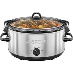 Chefman 6 Qt. Slow Cooker w/ Locking Lid and Three Heat Settings