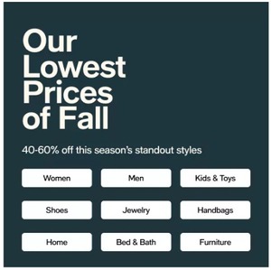 40-60% Off Lowest Prices of Fall