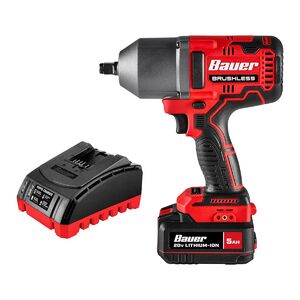 BAUER 20V Brushless Cordless, 1/2 in. High-Torque Impact Wrench Kit