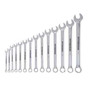 PITTSBURGH V-Groove SAE Combination Wrench Set, 14 Piece
