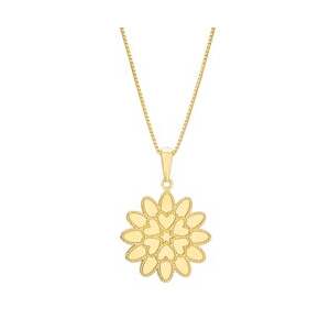 $50-100 off 14kt Yellow Gold Mirrored Flower Pendant