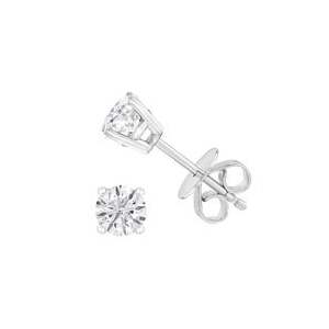 Round Brilliant 0.80 ctw VS2 Clarity, I Color Diamond 14kt White Gold Stud Earrings